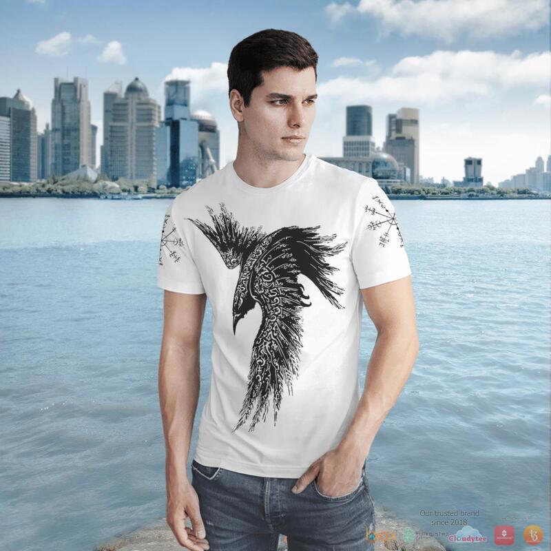 Viking Raven Vegvisir 3D Shirt Viking Raven Vegvisir 3D Shirt