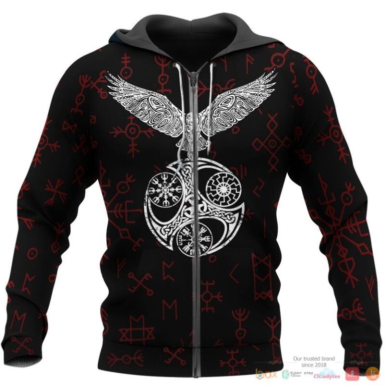 Viking-Raven-With-Vegvisir-3D-Shirt-Hoodie-3