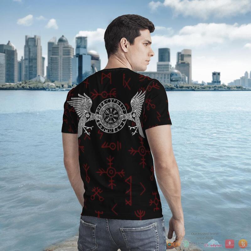 Viking Raven With Vegvisir 3D Shirt Viking Raven With Vegvisir 3D Shirt