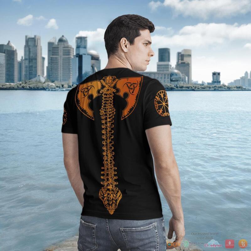Viking Skull Viking And Backbone Is An Ax 3D Shirt Viking Skull Viking And Backbone Is An Ax 3D Shirt