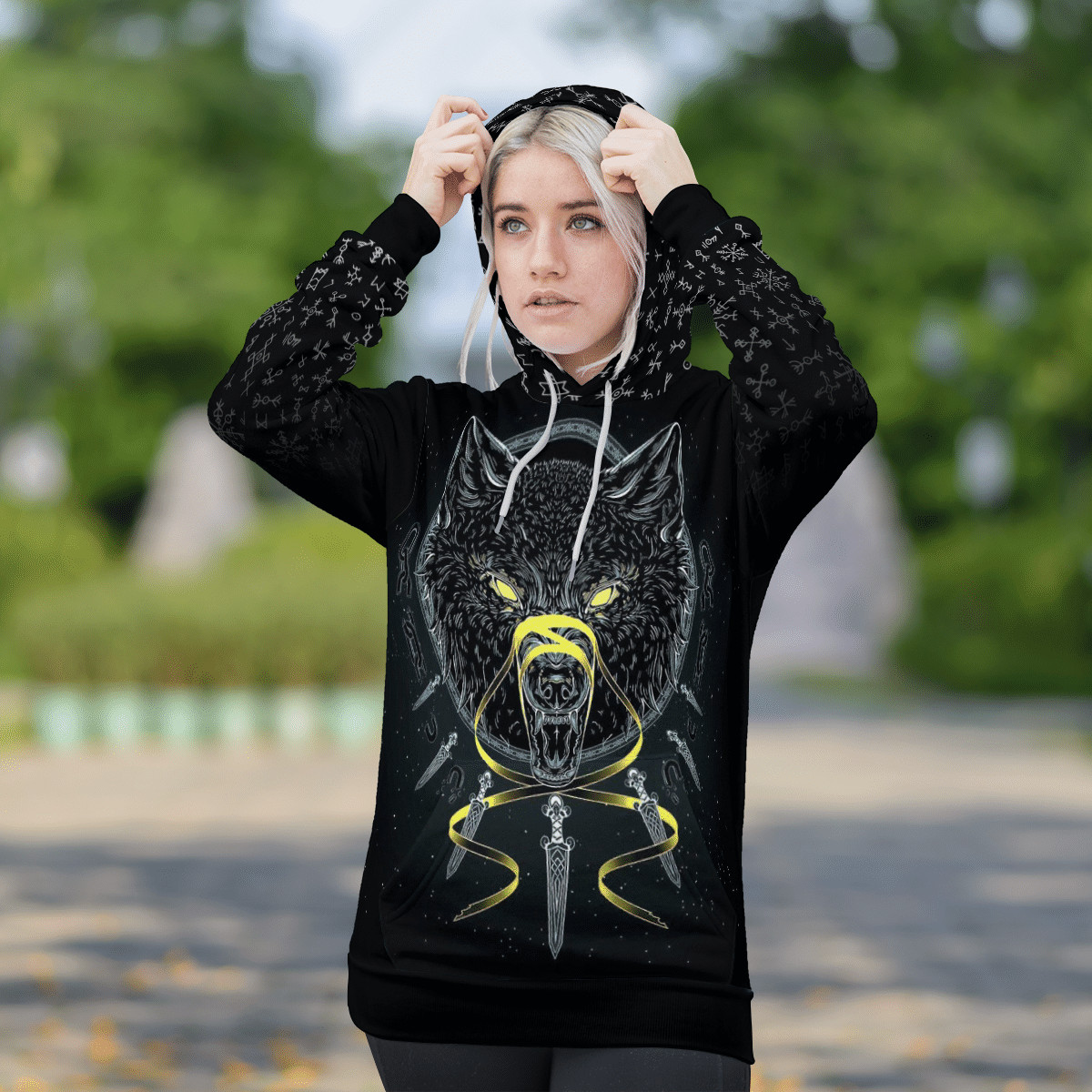 Viking Symbol Fenrir Wolf Black 3D Shirt Viking Symbol Fenrir Wolf Black 3D Shirt