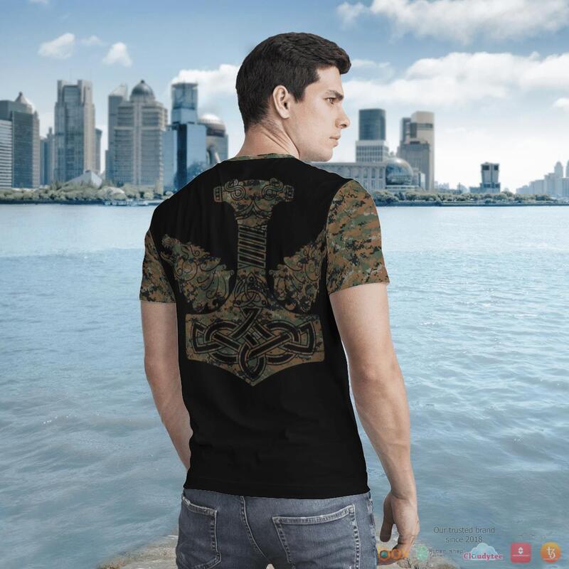 Viking Viking Camo Hammer Wolf 3D Shirt Viking Viking Camo Hammer Wolf 3D Shirt