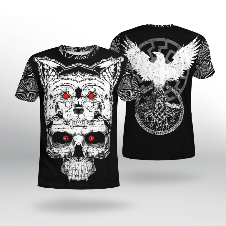 Viking-Wolf-Skull-Raven-3D-Shirt-Hoodie-2