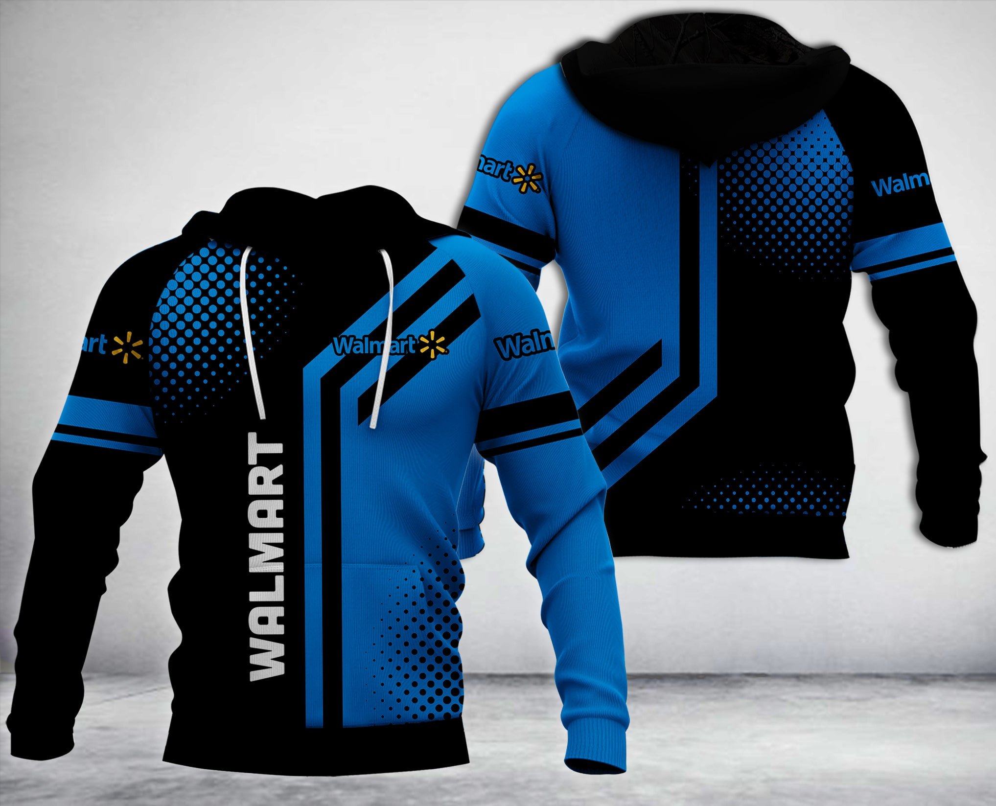 Walmart Black Blue 3D Hoodie Walmart Black Blue 3D Hoodie