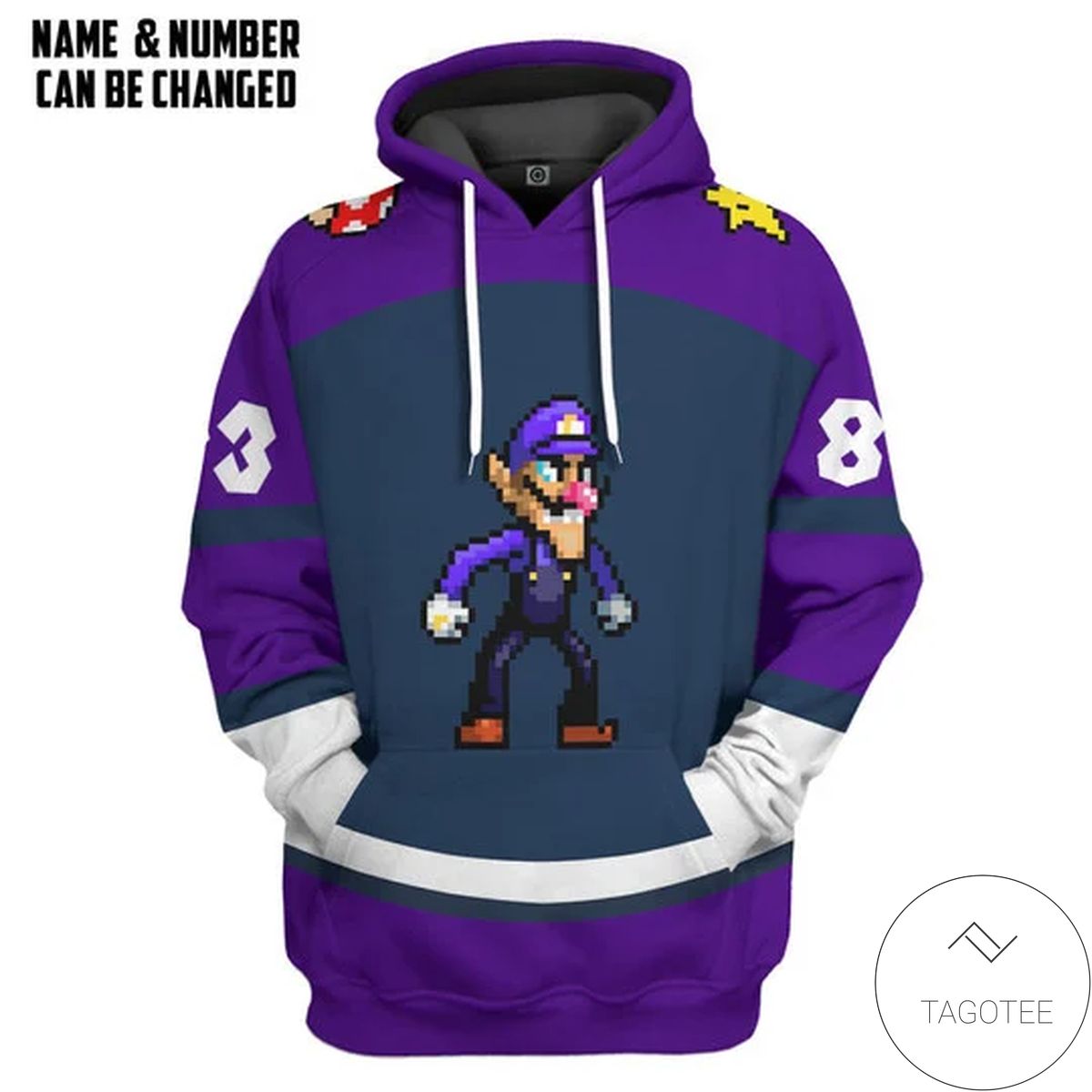 Waluigi Sports Custom Name Custom Number Hoodie Waluigi Sports Custom Name Custom Number Hoodie