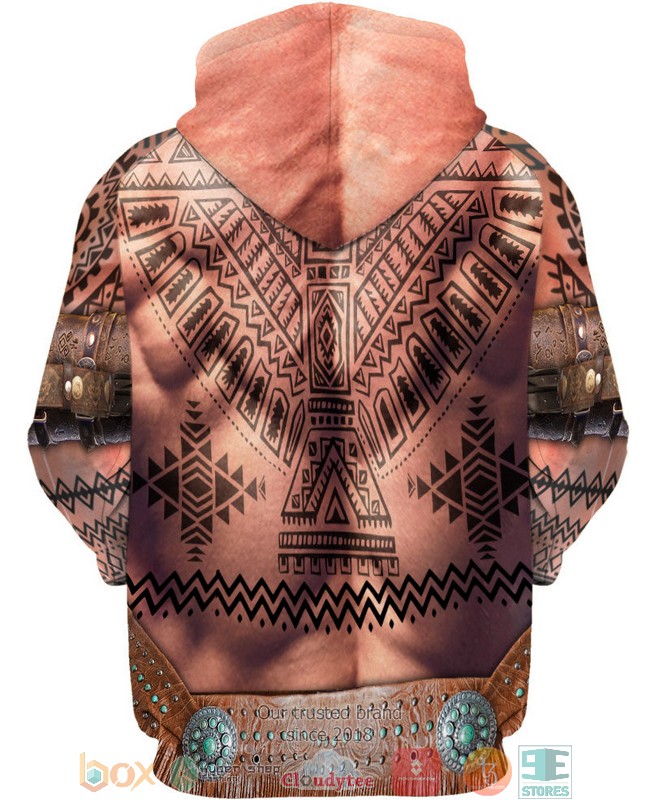 Warrior-Style-Native-Ameican-Bison-Skull-3D-Shirt-Hoodie-2