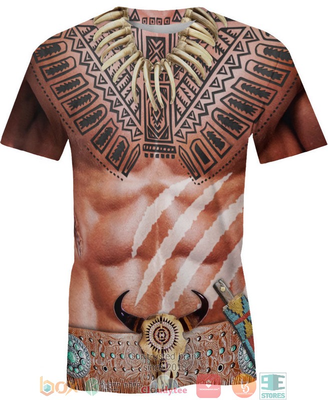 Warrior-Style-Native-Ameican-Bison-Skull-3D-Shirt-Hoodie-3