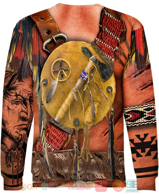 Warrior Style Native Ameican Red Skin 3D Shirt Warrior Style Native Ameican Red Skin 3D Shirt