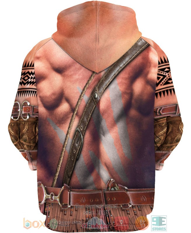 Warrior-Style-Skin-Native-Ameican-Buffalo-Skull-3D-Shirt-Hoodie-2