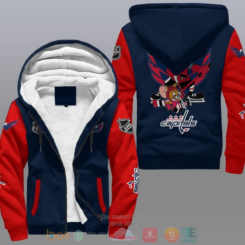 Washington Capitals Nhl Tom And Jerry Fleece Hoodie Washington Capitals Nhl Tom And Jerry Fleece Hoodie