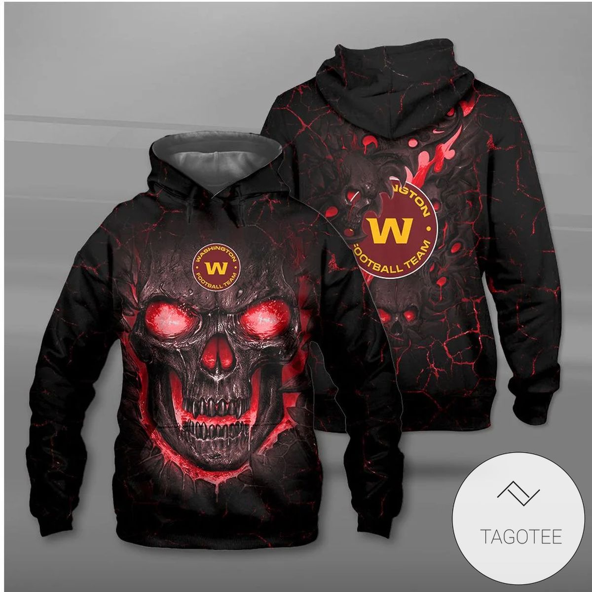 Washington Football Team Lava Skull Hoodie Washington Football Team Lava Skull Hoodie