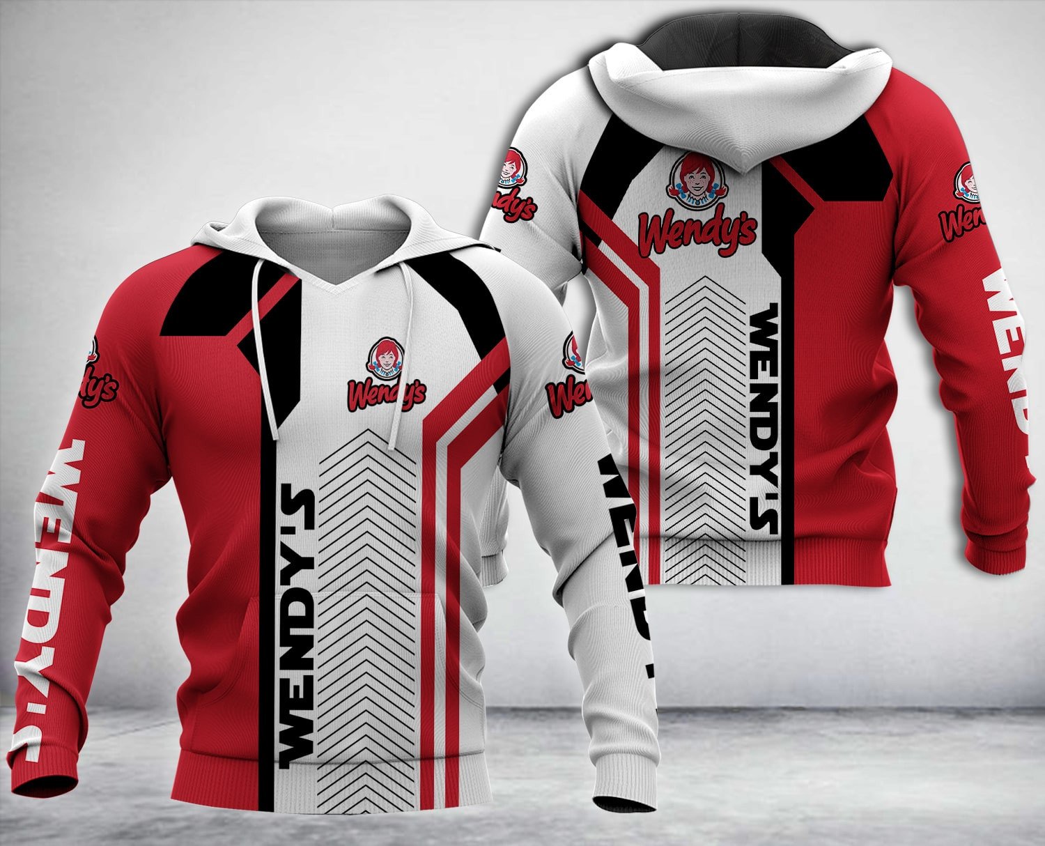 Wendy’S Red White 3D Hoodie Wendy’S Red White 3D Hoodie