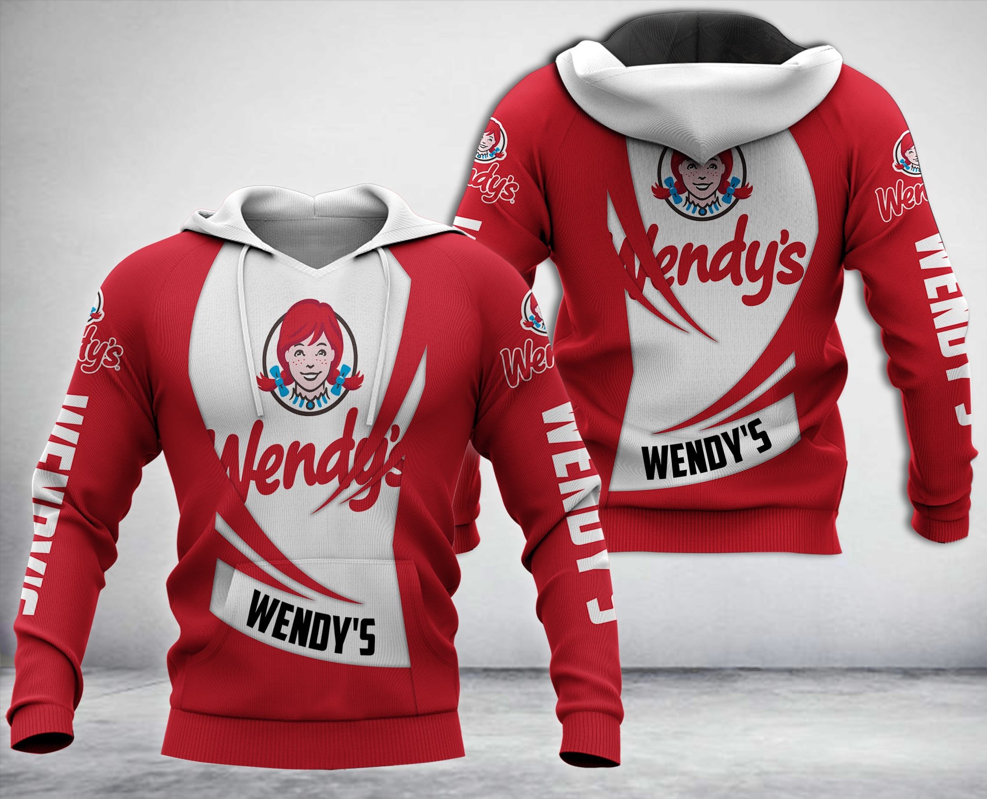 Wendy’S Red White 3D Hoodie Wendy’S Red White 3D Hoodie