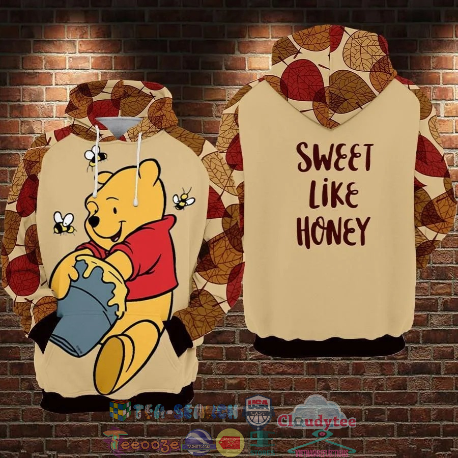 Winnie The Pooh Sweet Like Honey 3D Hoodie Winnie The Pooh Sweet Like Honey 3D Hoodie