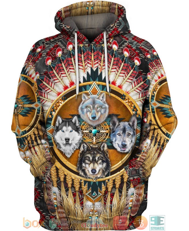 Wolf-Native-American-3D-Hoodie-1