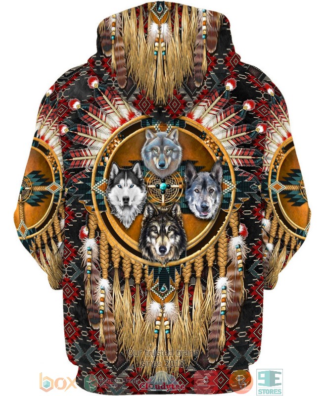 Wolf Native American 3D Hoodie Wolf Native American 3D Hoodie