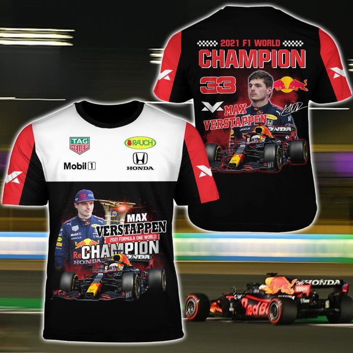 World Champion 2021 F1 Max Verstappen 3D Shirt World Champion 2021 F1 Max Verstappen 3D Shirt