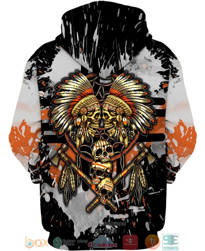 Yellow-Native-Skull-Grey-3D-Shirt-Hoodie-3