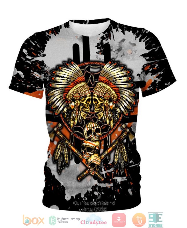 Yellow Native Skull Grey 3D Shirt Yellow Native Skull Grey 3D Shirt