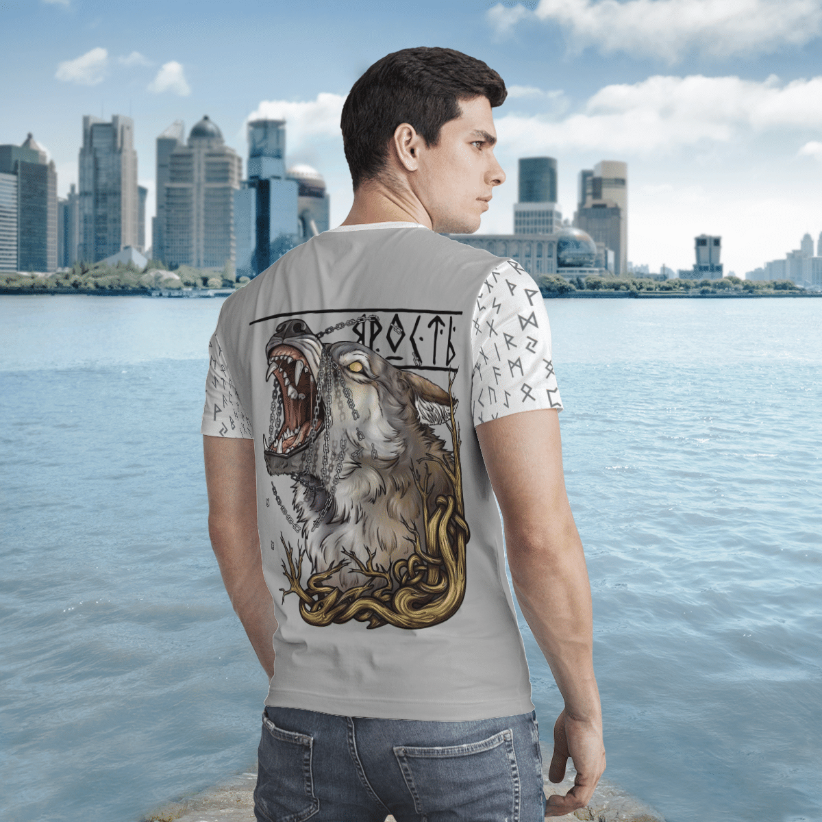 Yin Yang Wolf Grey White 3D Shirt Yin Yang Wolf Grey White 3D Shirt