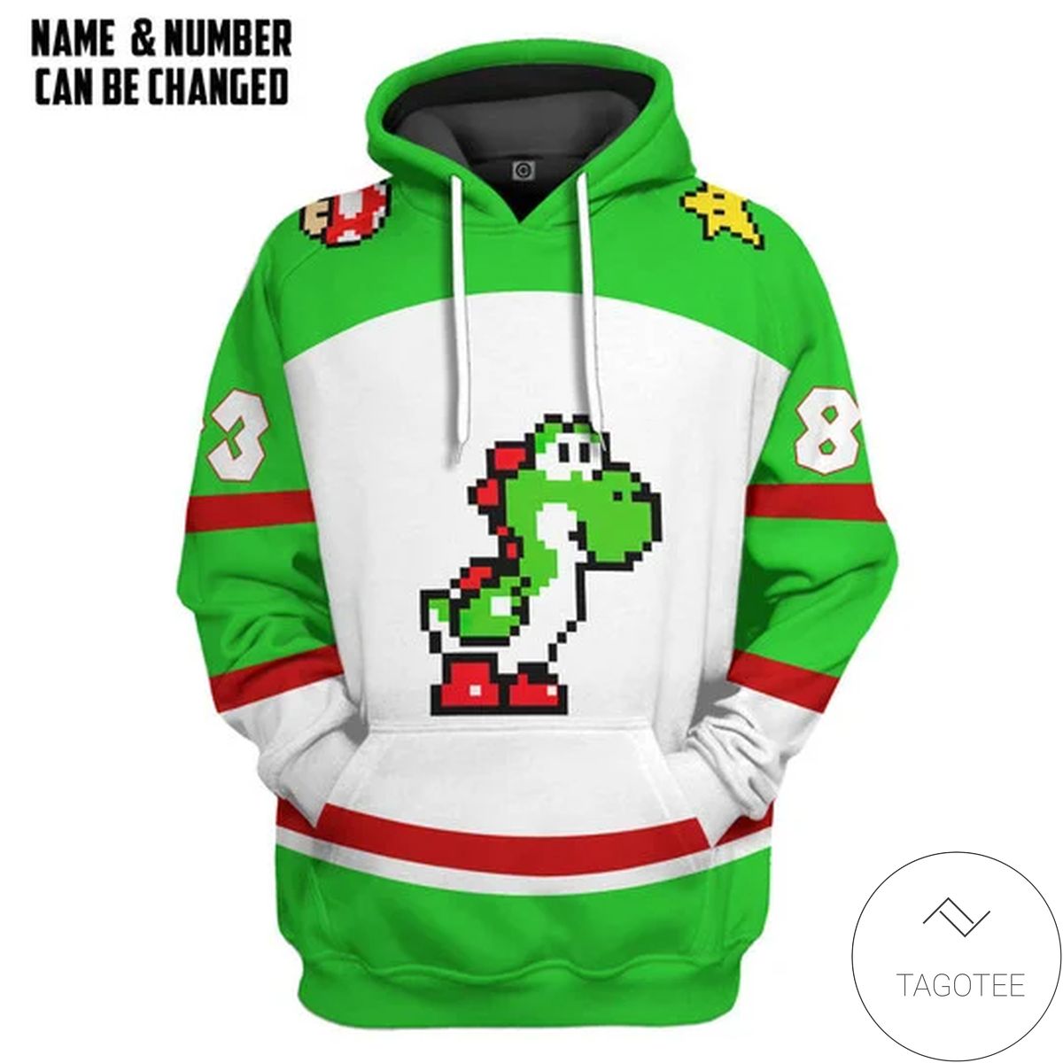 Yoshi Sports Custom Name Custom Number Hoodie Yoshi Sports Custom Name Custom Number Hoodie