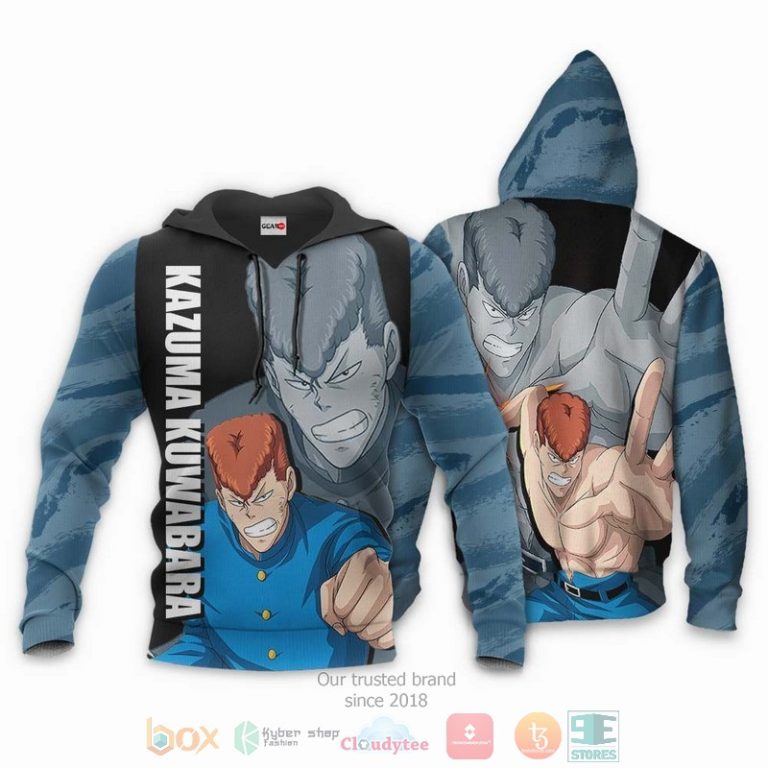 Yu-Yu-Hakusho-Kazuma-Kuwabara-Anime-3D-Hoodie-Bomber-Jacket-3