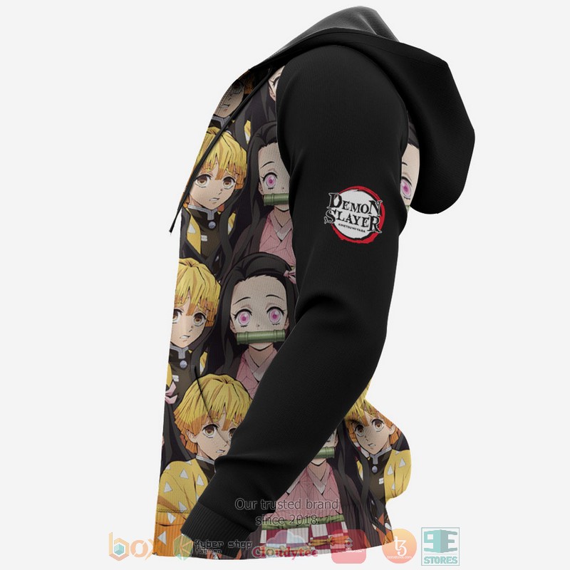 Zenitsu And Nezuko Kimetsu Anime Black 3D Hoodie Zenitsu And Nezuko Kimetsu Anime Black 3D Hoodie